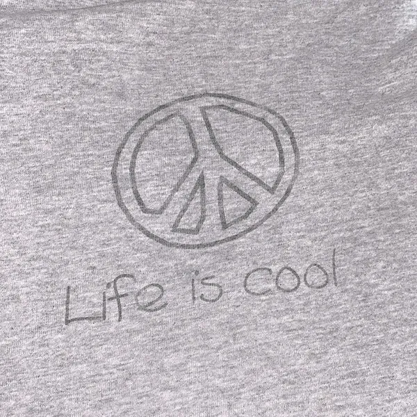 Life is cool grey T-shirt size XLarge peace sign - Image 5