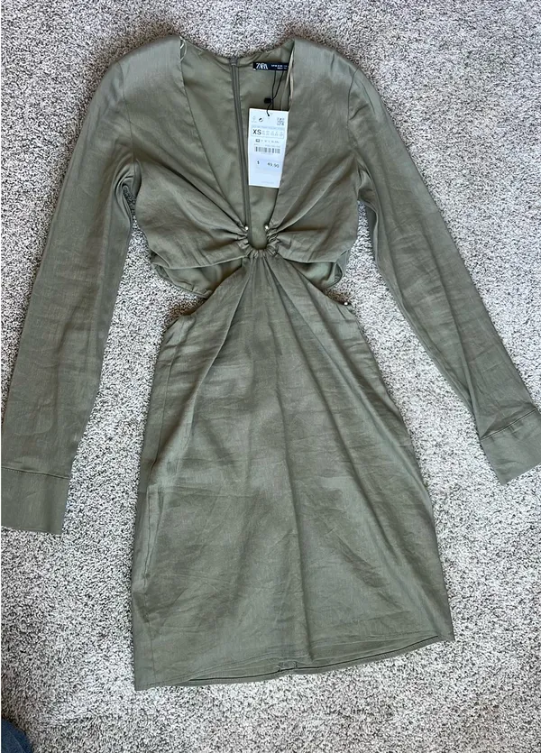ZARA Green Mini Dress - Image 2