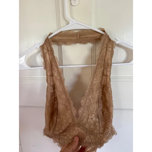 Intimately Free People nude lace halter bralette size large - Image 2
