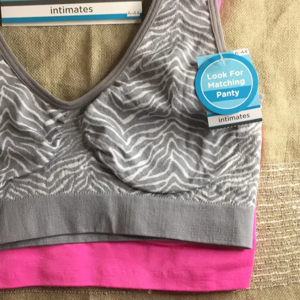 Just Be New Bundle of 2 Animal Print/Neon Pink Sports Bras Stretchy Soft Size Large - Image 2