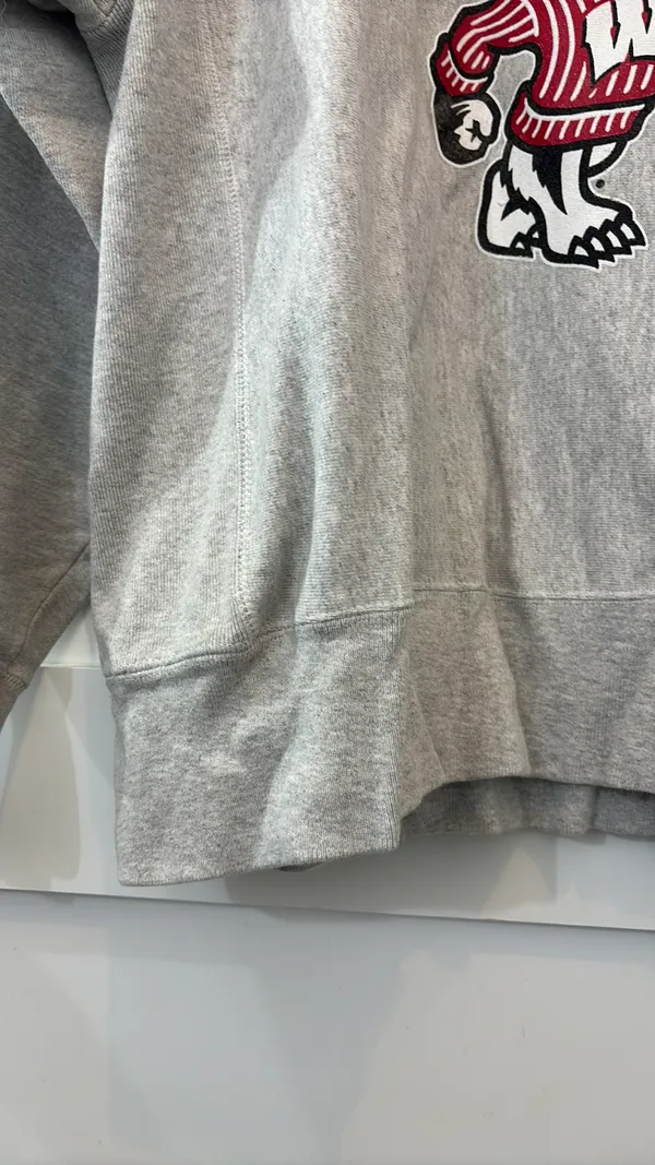 Badgers Oversized Grey Crewneck UW-Madison Champion - Image 3