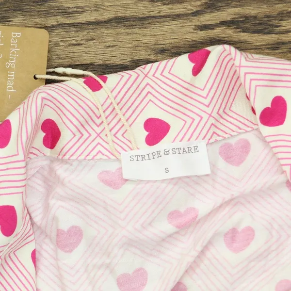 NWT Stripe And Stare and Stare Diamond Heart Frill 2-Piece Pajama Set Pink Red S - Image 8