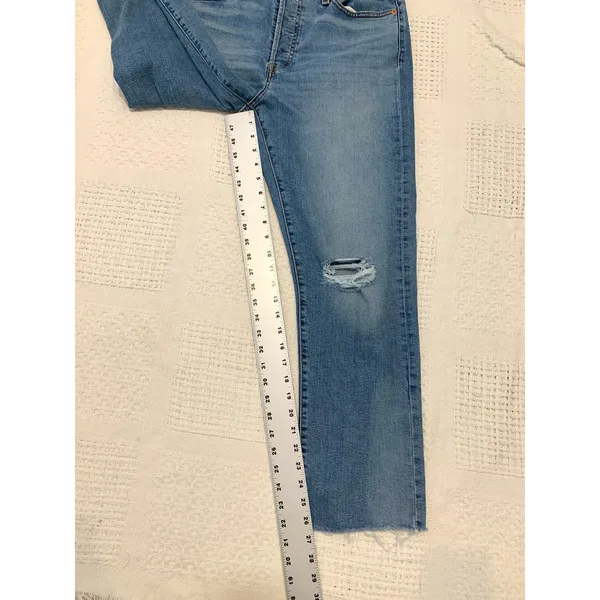 Levi's W 31 L 28 wedgie straight button fly stretch blue jean J 3354 - Image 6