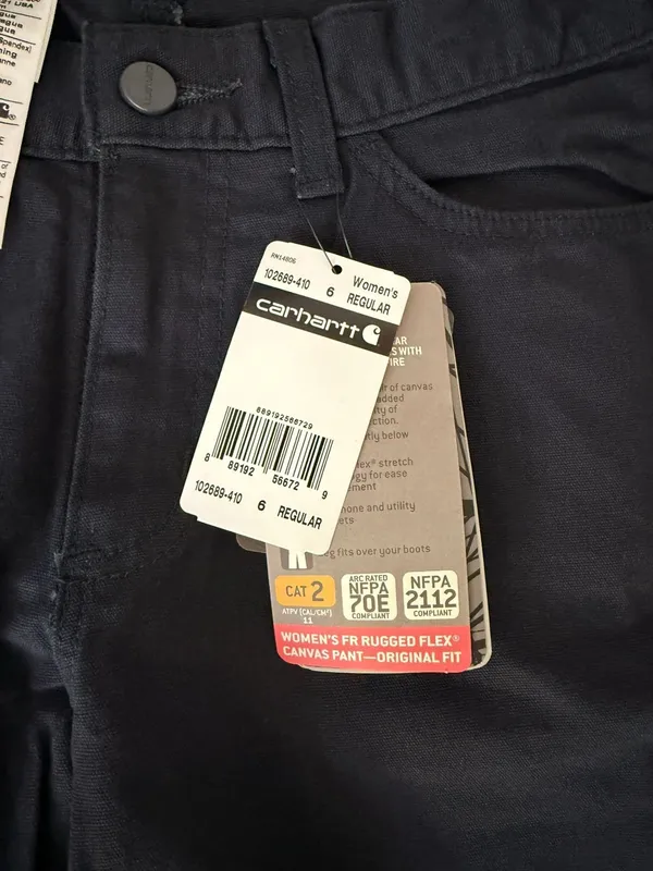 Carhartt Women's FR Rugged Flex Canvas Pant Original Fit Navy Size 6 Regular 102 - Image 3