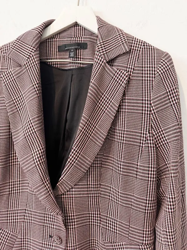 White House Black Market Plaid Signature Blazer Plus Size 14 Academia Corporate - Image 2