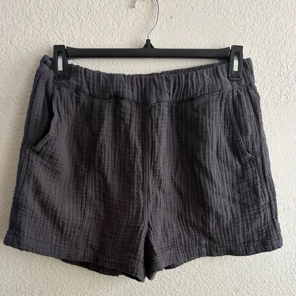 Madewell High Waist Womens Gray Gauze Cotton Comfy Shorts M - Image 4