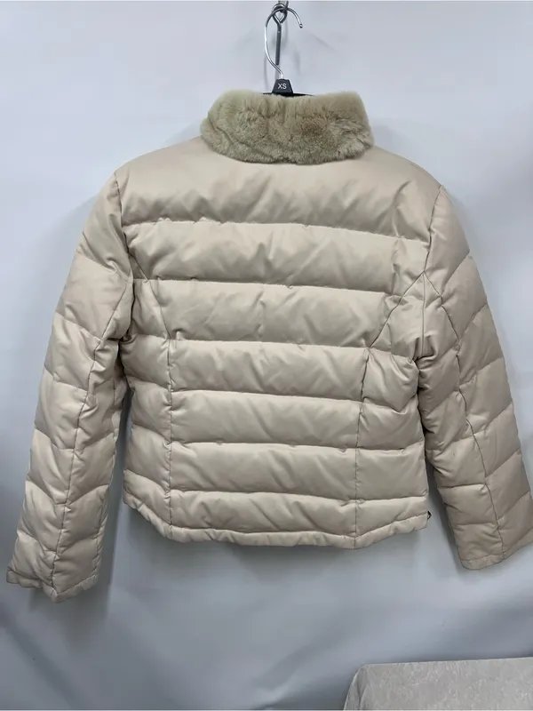 Wilsons Leather Puffer Jacket duck down waterfowl feathers genuine rabbit fur M - Image 10
