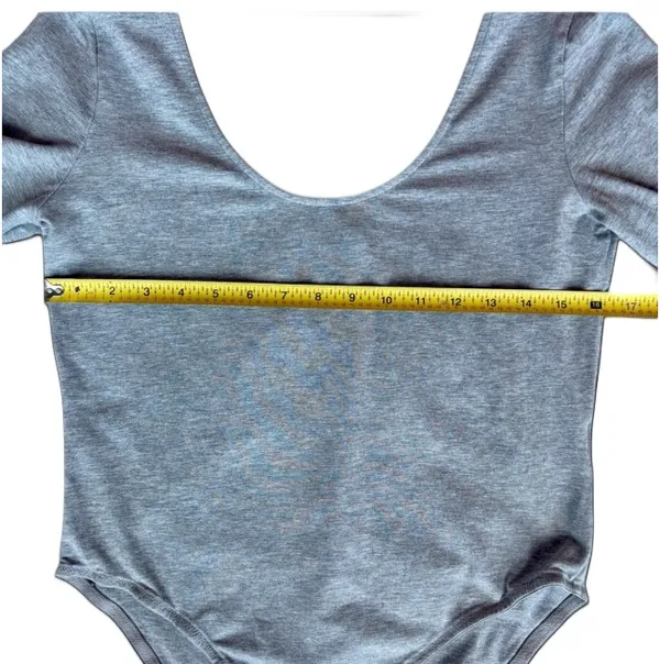 Heather Grey Basic Tee 3/4 Sleeve Bodysuit - Image 5