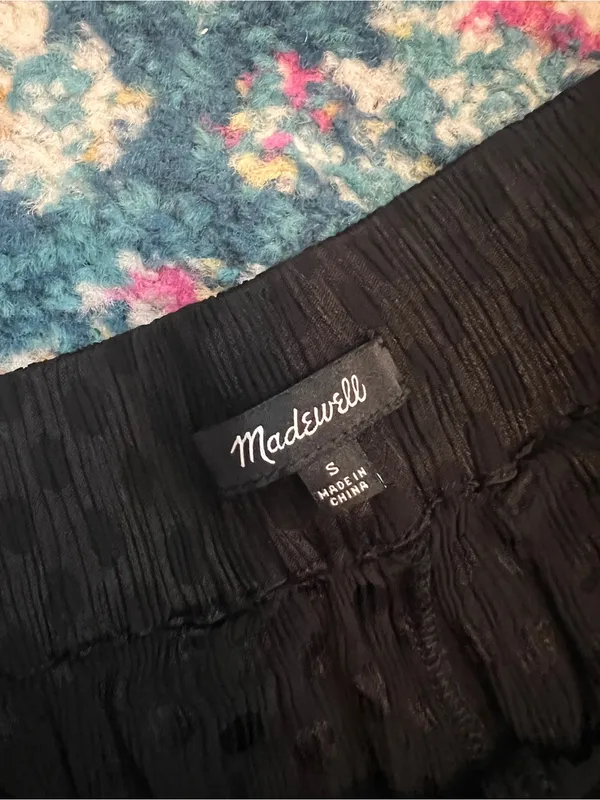 Madewell black polka dot pants size small - Image 9