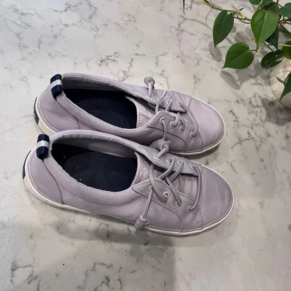 Sperry Crest Vibe Lavender Purple Canvas Slip On Sneakers STS87255 Womens 8 - Image 6