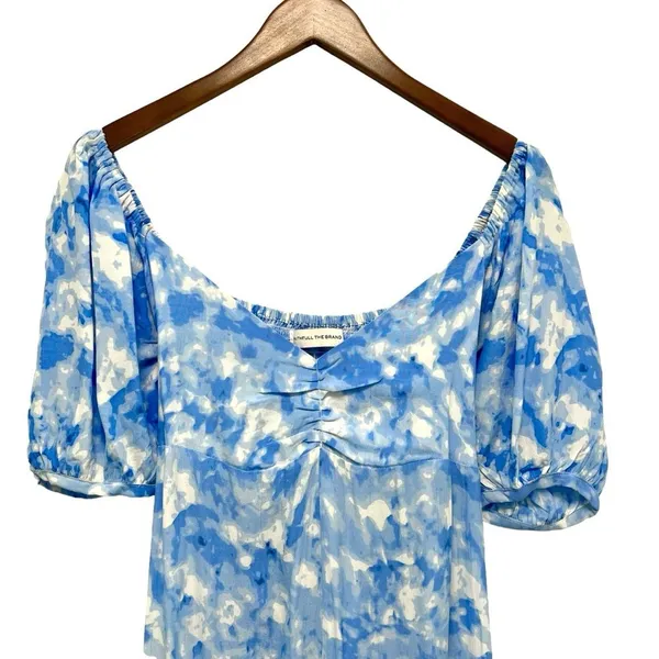 Faithfull the Brand Charlize Midi Dress in Blue Roos Tie Dye Cloudscape Size S - Image 6