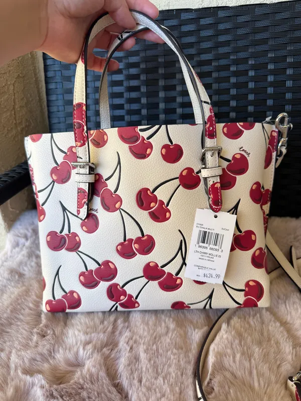 NWT ❤️ Coach Mollie Tote Bag 25 With Cherry Print - Image 3