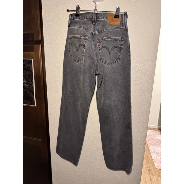 Levis Premium 501 Original Fit Jeans Gray W24 L30 Straight Leg High Rise Denim - Image 4