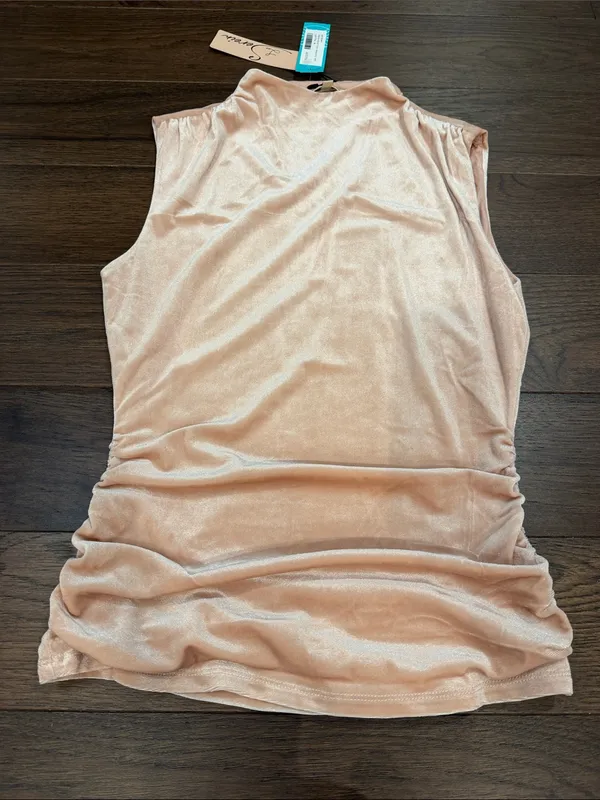 Les Serin Sleeveless Mock Neck Velvet Top - Blush Size Medium NWT - C67-101 - Image 6