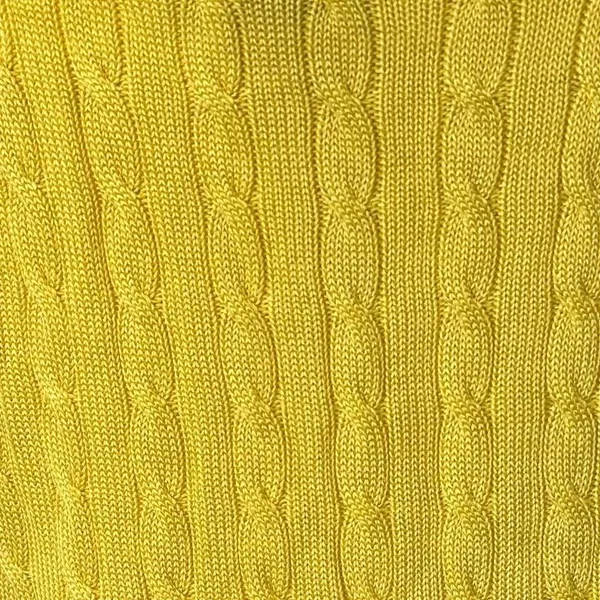Vintage‎ Lauren Ralph Lauren Yellow Cable Knit Sweater Preppy Boat Neck Knit - Image 4