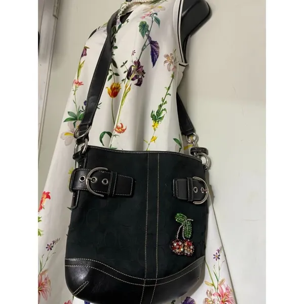 Coach Black Jacquard Fabric Signature Crossbody - Image 11