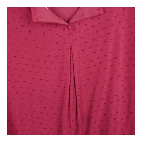 Maeve Anthropologie Blouse Womens 10 Burgundy Swiss Dot Scallop Hem 3/4 Sleeve - Image 8