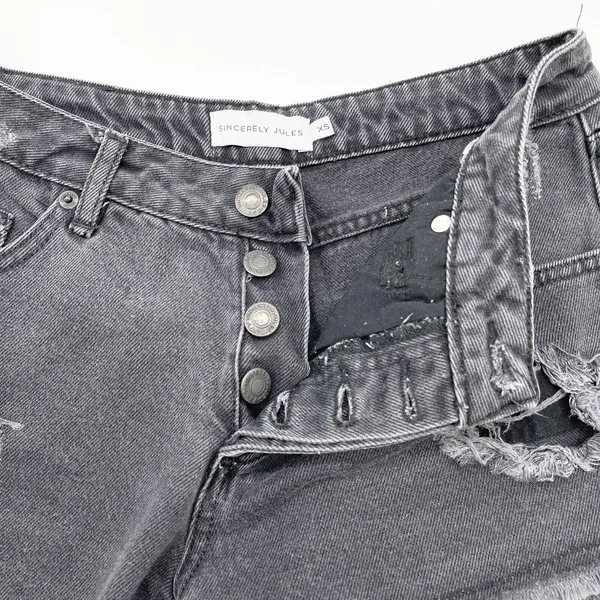 Sincerely Jules Denim Shorts Womens XSmall Distressed Grunge Street‎ Festival - Image 7