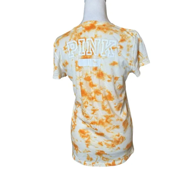 PINK Victoria's Secret University Of TN Orange White Tie Dye Shirt Large College - Image 4