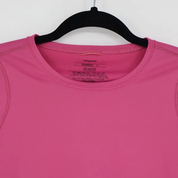 Patagonia Women's Pink Long Sleeve Shirt Size Lage‎ Base Layer Outdoor Hiking - Image 4