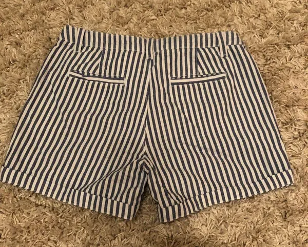 Women's GAP blue and white striped shorts - Image 2