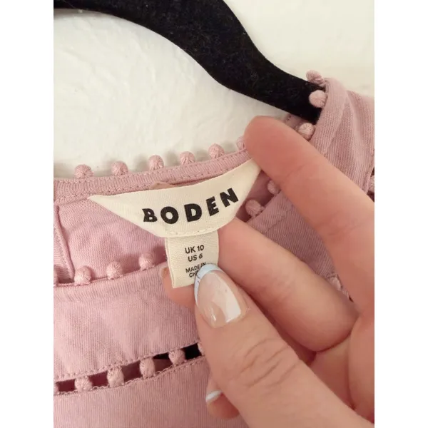 Boden Mila Long Sleeve 100% Cotton Eyelet Top Sz 6 - Image 4