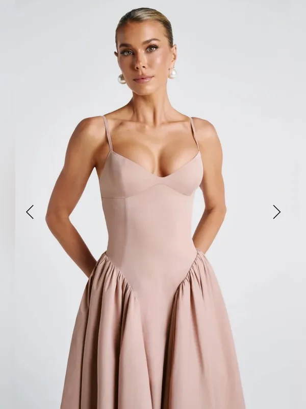 Babyboo NWT Women Medium Blush Soft Dusty Pink Balletcore Midi Princess Dress - Image 7