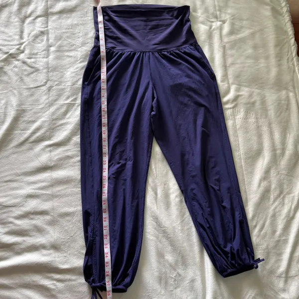 Lululemon Om Pants Purple High Rise Yoga‎ Joggers Adjustable Hem Size 6 - Image 11