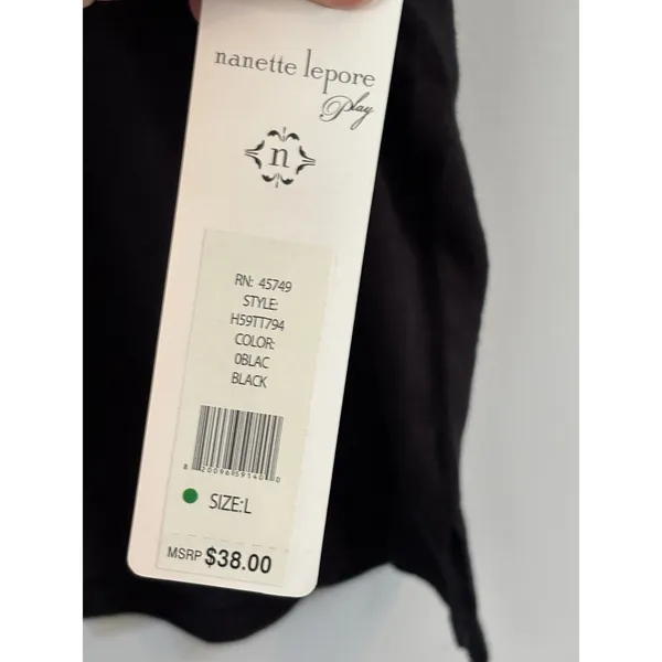 Nanette Lepore Play Black Snake Graphic Tee T-Shirt‎ Women's L - Image 4