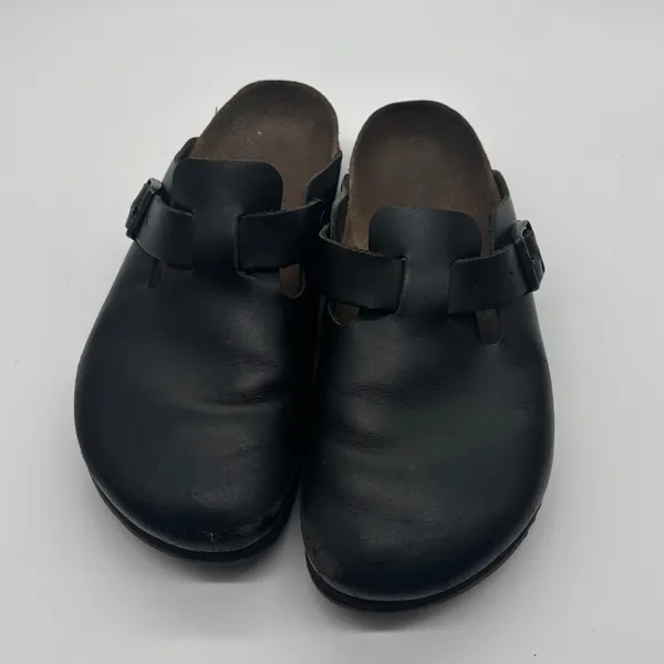 Birkenstock London Black Leather Clogs EU 38 L7 M5 Closed Toe Shoes - Image 2