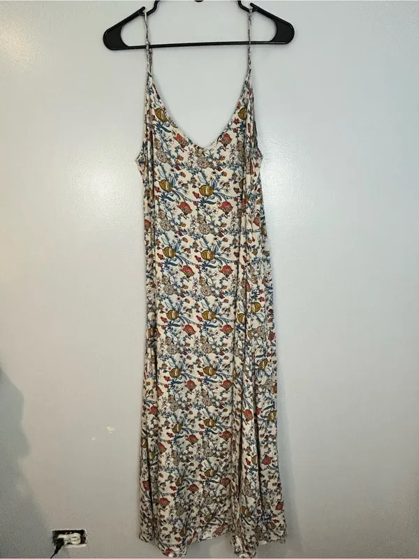 NWT Natural Life White Multicolor Floral Amy Sleevless Slip Maxi Dress Large - Image 2