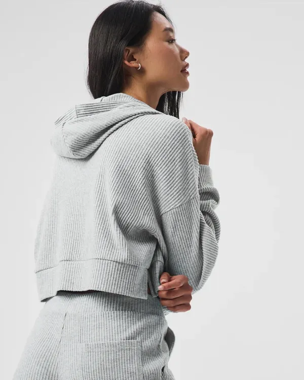 Alo Muse Hoodie Athletic Heather Grey - Image 3