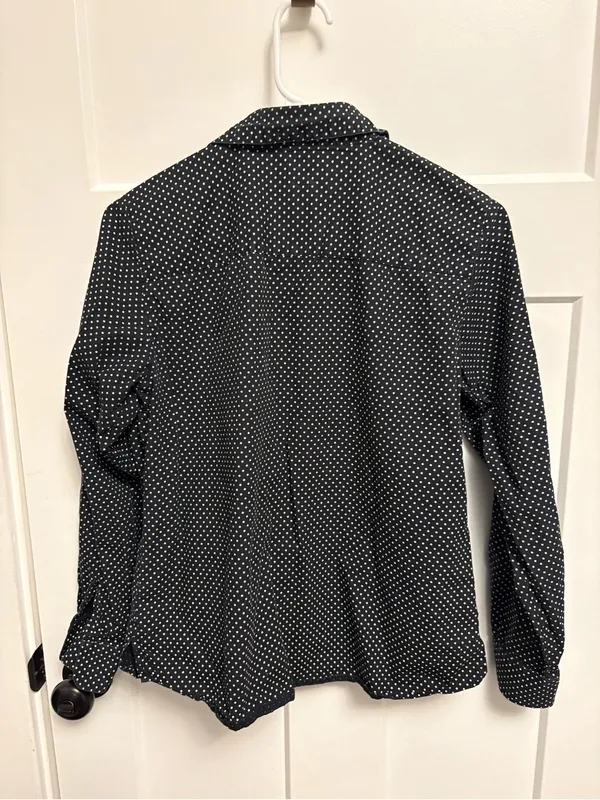 Black Polka Dot Button-Up Shirt - Image 5