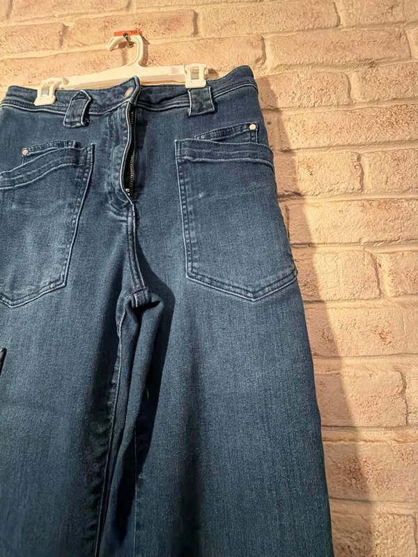 Maeve by Anthropologie Dark Wash Denim Cargo Jeans Size 29 - Image 3