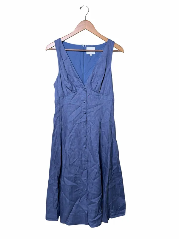 Reformation Sebastien Linen Midi Dress Size 8 - Image 2