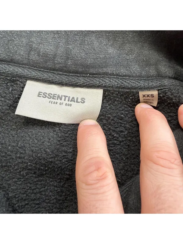 Fear Of God Essentials Quarter Zip Sweatshirt Faded Black Women Cropped Boxy Fit - Image 5