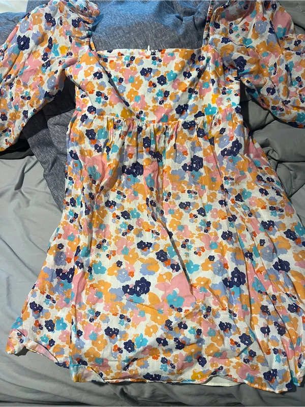 Amanda Uprichard Darling‎ Puff Sleeve Floral Mini Dress M Madagascar Print - Image 14