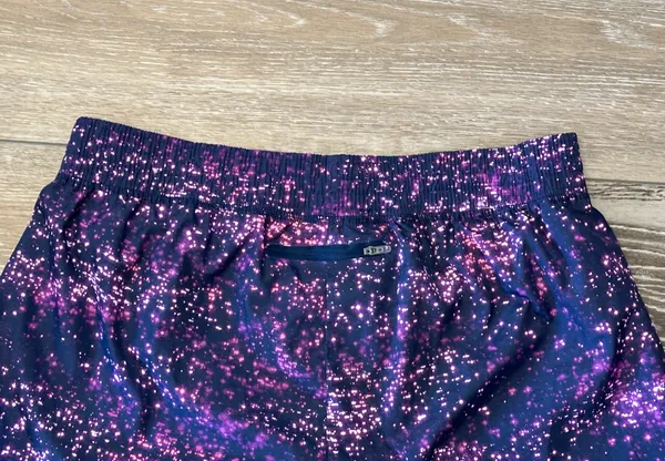 Champion Woman’s Sz L Athletic Shorts Navy Blue w Space Dye Galaxy Print - Image 8