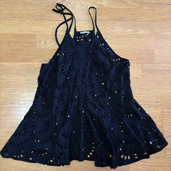 Intimately Free People Starry Eyelet Whimsigoth Boho Bow Preppy Festival Tank XS - Image 5