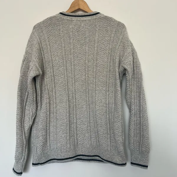 Vintage Jantzen V-Neck Knit 80s Pullover Grandpa Sweater - Image 6