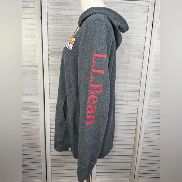 L.L. BEAN Women's Bean's Cozy Camp Hoodie Gray/Multi-Large - Image 3