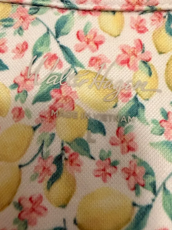 Walter Hagen Lady Hagen Lemon Floral Golf Polo Shirt UPF 50 NWT Large Preppy - Image 5