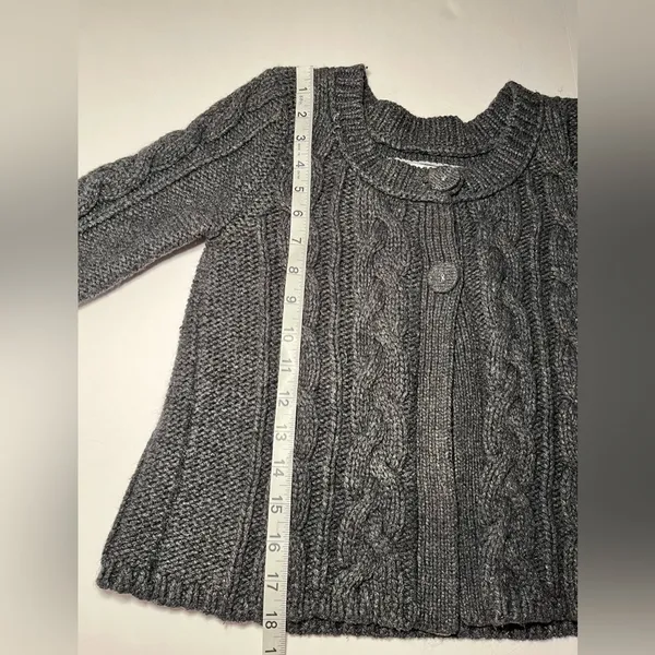 Vintage Charcoal AE Short Sleeve Babydoll Cardigan‎ 2 Button Twilight Core Sz S - Image 4