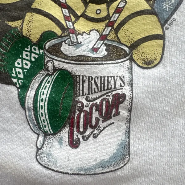 Jerzees Vintage 90s Hershey's Hot Cocoa Sweatshirt XL White Graphic Crewneck - Image 7