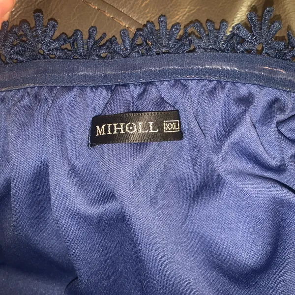 Women’s Miholl Navy Blue Bell Half-Sleeve Mesh Lace Top Off Shoulder - Image 8