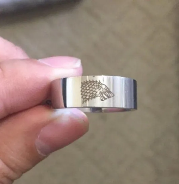 Game of Thrones Direwolf Silver Ring - Image 2