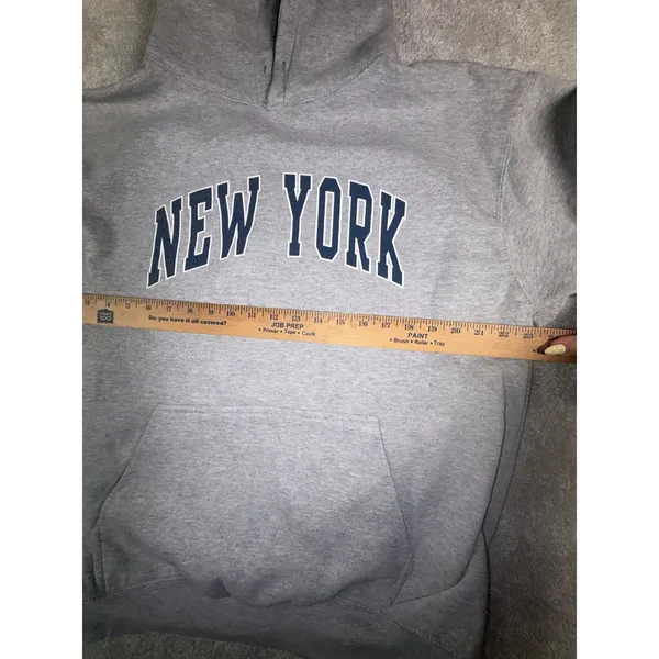 John Galt Silver New York Oversized Hoodie Women OS Cotton Pullover - Image 8