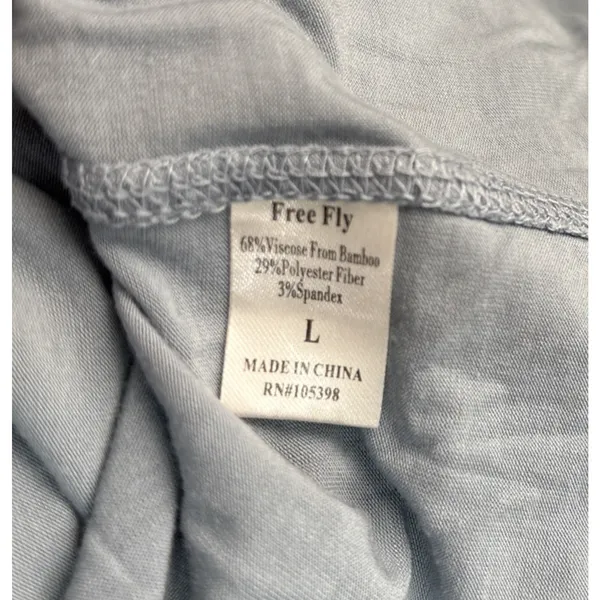Free Fly Tee Shirt Size Large Blue Bamboo Shade Base Layer Long Sleeve Gorpcore - Image 7