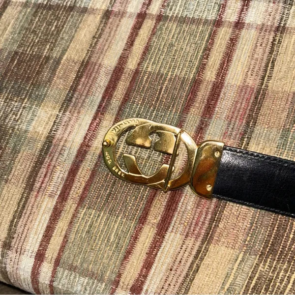 Gucci vintage skin belt 36 gorgeous burgundy - Image 4