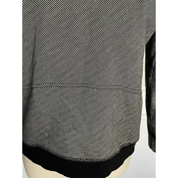 Lululemon Keep Up Crew Size 6 Black Stripe Cotton Fleece Athleisure Sweatshirt - Image 7